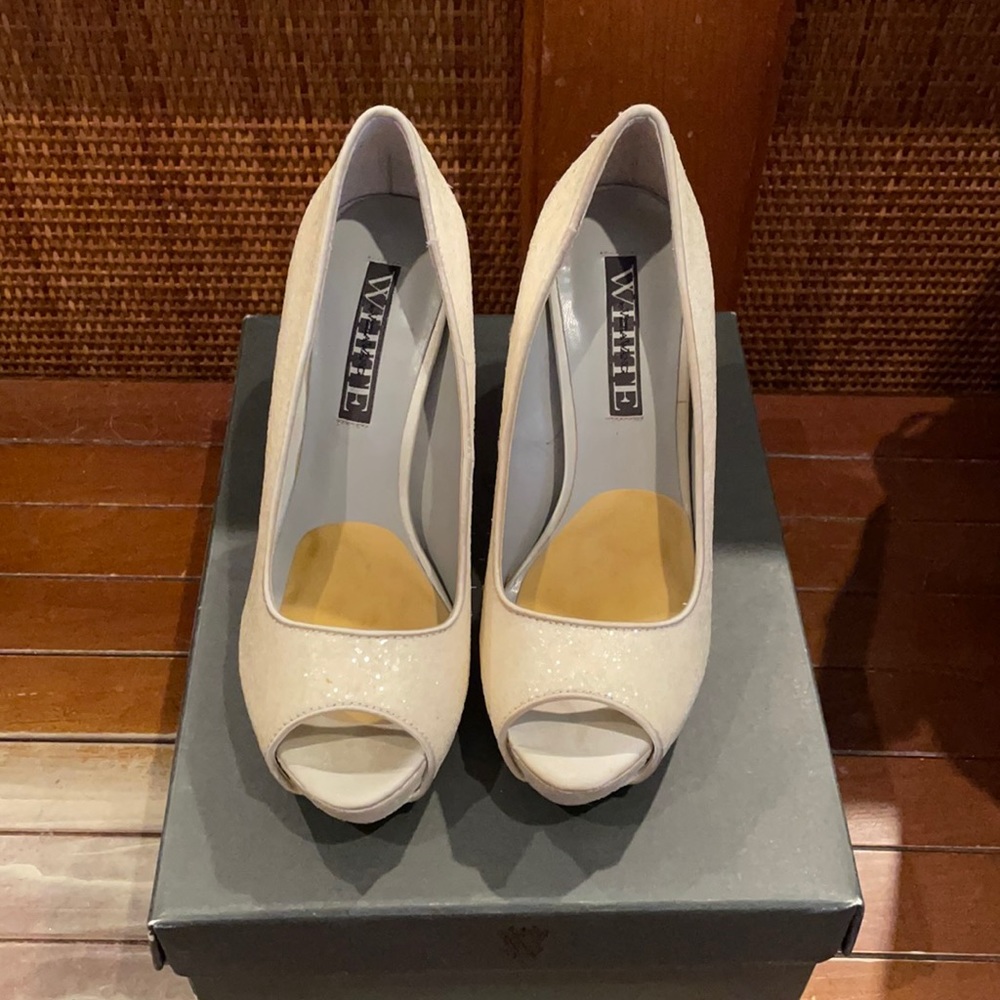 Vera Wang White “bridal” shoes. Worn twice.